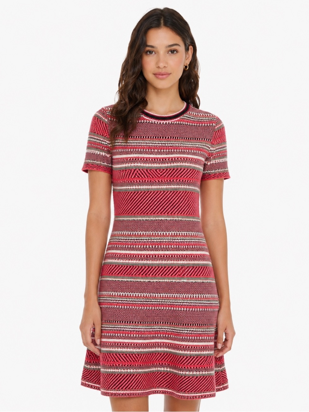 Aldomartins Anthropologie Alice Textured Knit Striped Dress Small